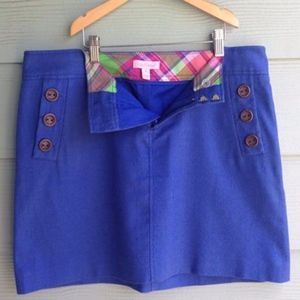 EEUC Lilly Pulitzer Blue Tweed Skirt 10 ALL SEASON